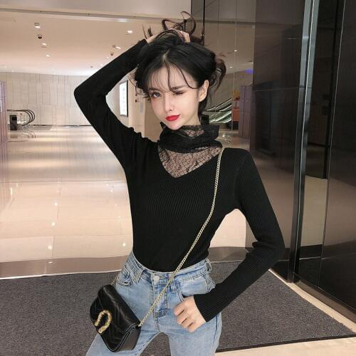 Womens Knitted Sweater Long Sleeve Sweaters 2019 Autumn Winter Slim Knit Pullover Sweater Womens Jumper