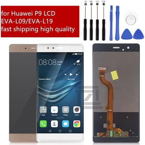 For HUAWEI P9 lcd digitizer assembly Touch Screen EVA-L09 EVA-L19 Display Digiziter Assembly with Frame repair parts tools