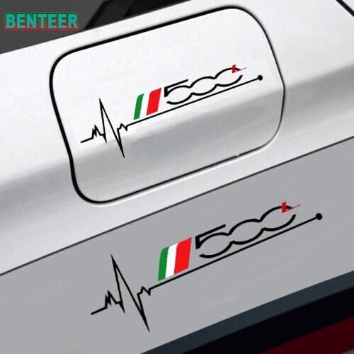1pc Car tank cap sticker for fiat 500 500L 500X car decorative sticker