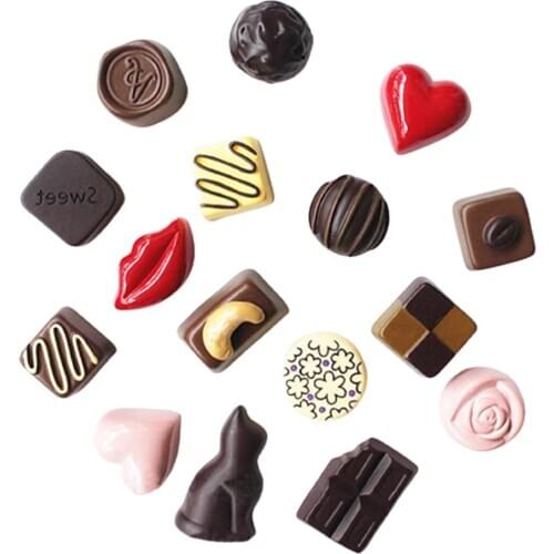 16Pcs 3D Simulation Chocolate Fridge Magnetic Sticker Home Decorative Ornament
