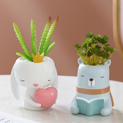 21Cartoon Animal Flowerpot Balcony Decorations Pots for Plants and Flowers Garden Pots Modern Home Office Decor Childrens Gifts