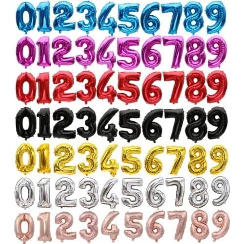 32 inches ballons 0 1 2 3 4 5 6 7 8 9 Number Optional Letter Balloon Aluminum Foil Helium Balloons Birthday Wedding Party Gold