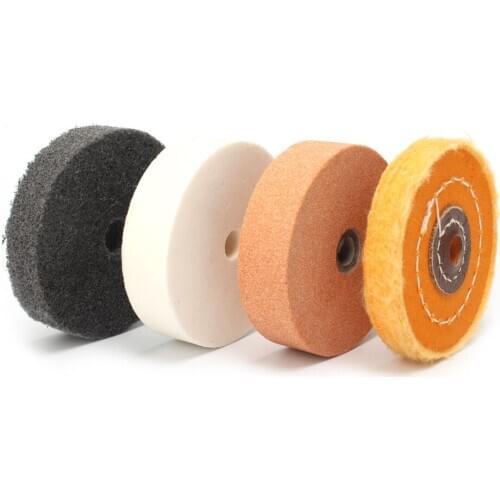 4Pcs 3 inch Fiber Polishing Wheel Buffing Grinding Polisher Disc Pad for Metal wood plastic deburring repair tool accessories