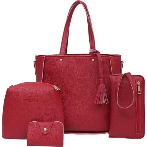 4Pcs lid Color Bag New High-quality Female Shoulder Bag Female Handbags Purses With Handle Ladies Coin Purses 2021 Fashion cheap