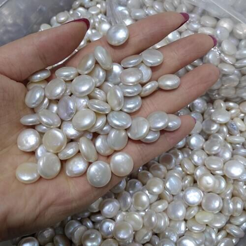 1 Piece Button Natural Freshwater Pearl Beads High Quality Punch Loose Beads for DIY Women Necklace Bracelet Jewelry Making