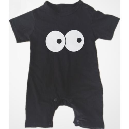 Black Baby Clothes Monster Big Eye Cute Newborn Rompers 100% Cotton Soft Baby Jumpsuits Shortall Infant Overall Bebe Roupas