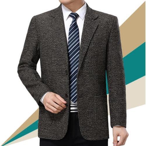 Business casual Middle-aged jacket men blazer masculino slim fit casaco jaqueta masculina coats mens suits winter autumn clothes