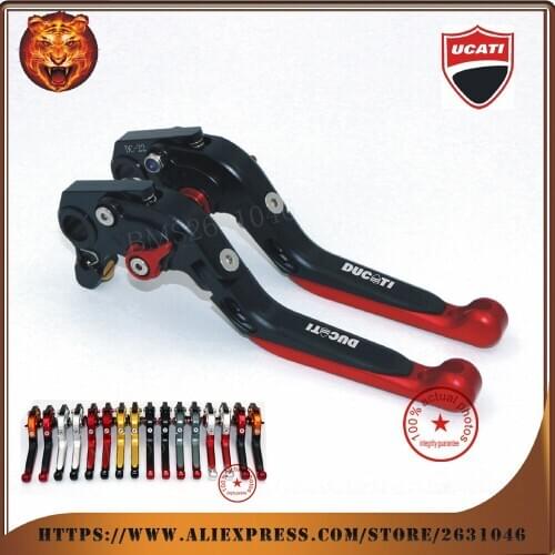 For DUCATI Monster 796 696 HYPERMOTARD 796 New Design Black red Motorcycle Adjustable Folding Extendable Brake Clutch Leve