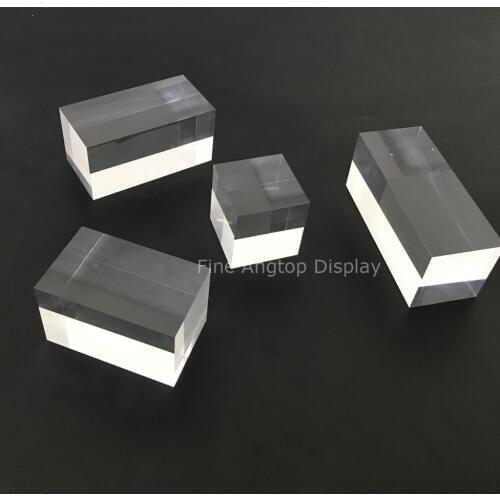 Eco-friendly Clear Acrylic Rectangle Display Block Jewelry Stand Base Suitable For Home Business Museum