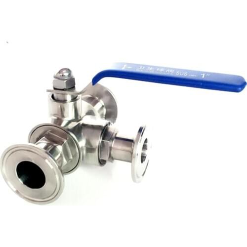 Fit 63mm Pipe OD x 2.5" Tri Clamp Sanitary L-Port Ball Valve SUS 316L Stainless Beer Brewing Home