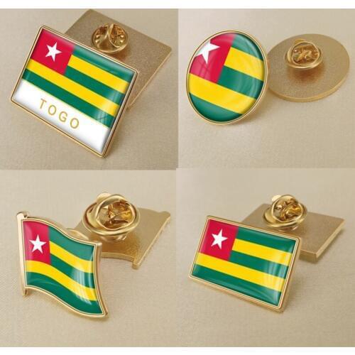 Coat of Arms of Togo Togolese Map Flag National Emblem Brooch Badges Lapel Pins