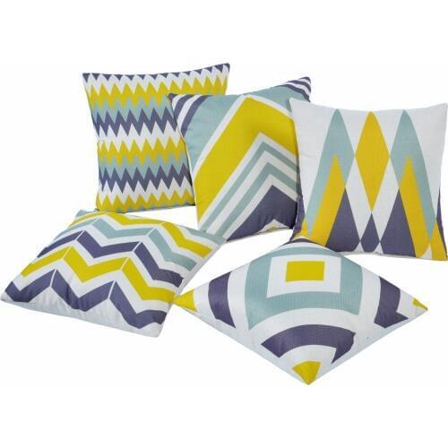 Hap-deer Colorful Cushion Geometric Triangles Stripe Pillow cushions home Decorative Velvet Pillows For Sofa Seat