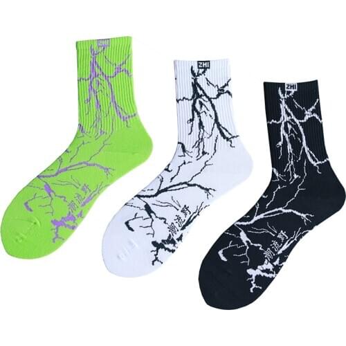 Cool Men and Women Socks Street Fashion Hip-Hop Style Personality Design Pattern Cotton Couple