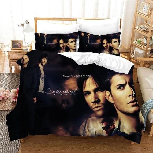 Magic TV Series Supernatural 3D Printed Bedding Set Soft Comforter Cover Set Duvet Cover & Pillowcase Set Bedclothes for Home