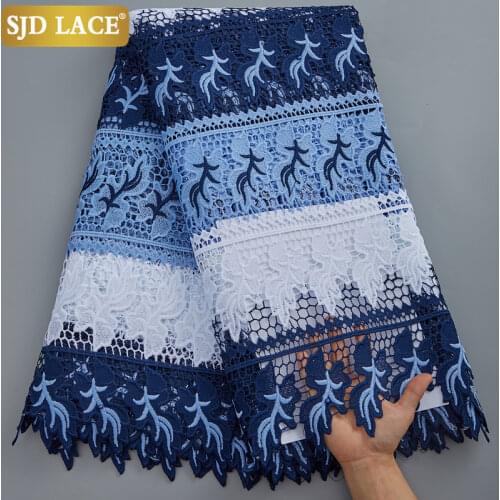 SJD LACE African Cord Lace Fabric High Quality Guipure Cord Water Soluble Lace Multicolour Nigerian Lace Fabric For Wedding 1847