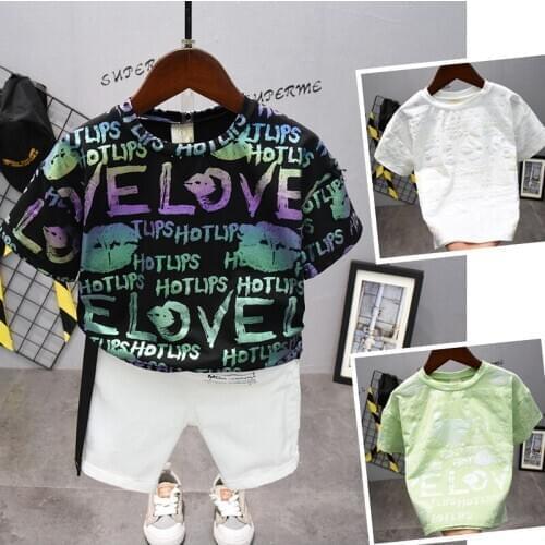 Summer Toddler Boys Sets Casual Letter Printed Short-sleeved T-shirt Shorts 2pcs Kids Clothing 2020 Boy Clothes 2 3 4 5 6 Years