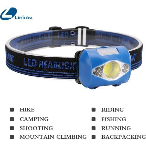 Linkax Ultra-light weight 3W LED Flashlight Headlight Head Torch Lamp Mini Headlamp LED Lanterna Camping Headlamp Light Torch