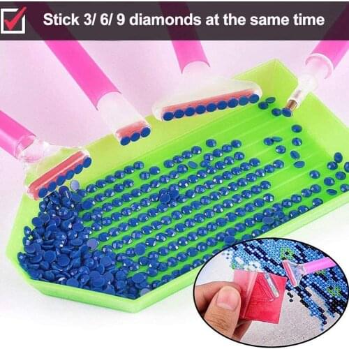Practical Diamond Painting Tray Organizer 20pcs Diamond Embroidery Tools Set Modifiers Glue Tag Sticker Plastic Trays Kit