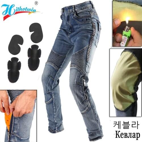 Brand New 4 Season Motorcycle Leisure Motocross Pants Outdoor Riding Jeans With Obscure Protective Equipment Knee Gear Hip Pads