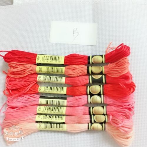 Oneroom Multi-color DMC434-523 10Pcs/lot two labels Thread Cross Stitch Cotton Sewing Skeins Embroidery Thread Floss Kits 6