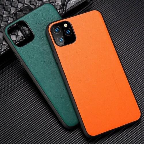 Genuine Leather Plain Business Phone Cases For Apple iPhone 11 Pro Max X XS Max XR 7 8 6 6s 7 Plus 8 plus 5 5S se 11 Back Cover