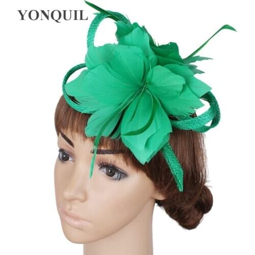 Multiple Colors Feather Flower Hair Fascinators Hats With Trim Brooch Occasion Headwear Party Hair Accessories Or Bridal Brooch