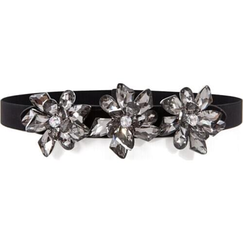 Luxury Rhinestone Dress Belts Women Colorful Crystal Gem Elastic Waistband Fashion Ladies Corset Summer Dress Accessories DP88