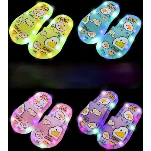 Rainbow LED Light Indoor Slippers Children Shoes Kids Slippers Baby Bathroom Sandals Kids Shoes for Girl Boys Flip Flops Toddler