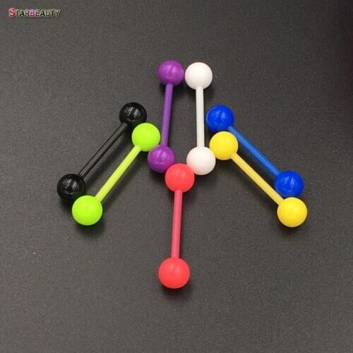 Starbeauty 2pcs/Lot Ball Tongue Piercing lengua Soft Acrylic Nipple Piercing Tongue Rings Jewelry Kylie Lip Piercing langue Gift