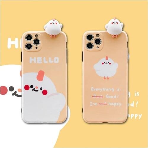 Super cartoon 3D chick Christmas present soft silicon phone case for apple iphone 7 8 Plus X XS XR MAX 11 Pro back cover coque
