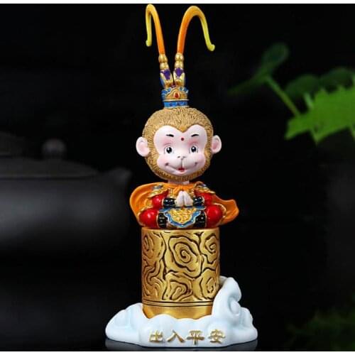 AGETUNR 1pc Car Goods Gift Doll Ornaments Auto Interior Decoration Resin Cute Monkey King Shape Ornaments For Car Accessories