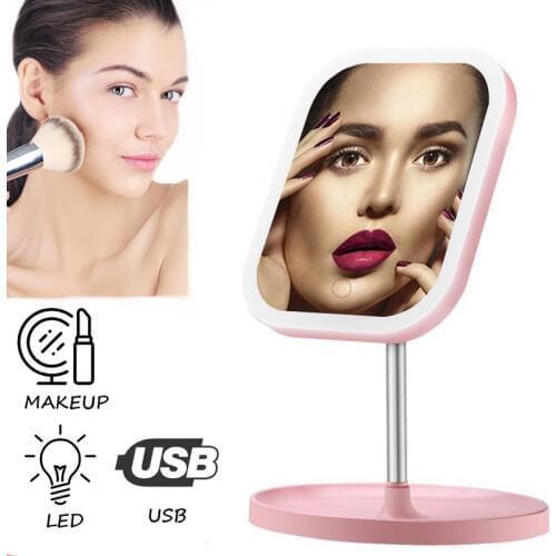 USB Rechargeable Makeup Mirror Light With 3 Modes Natural LED Daylight Vanity Mirror Professional Vanity Cosmetic Mirror