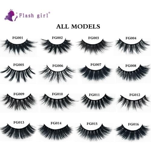Flash girl FG series 16 models 3D Mink Eyelashes 1 pair natural false eyelashes Full Strip Eye Lashes Thick false Eyelashes