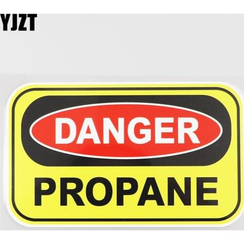 YJZT 16.3CM×9.7CM Danger Propane Decal Sign Warning PVC Car Sticker 12C-0096