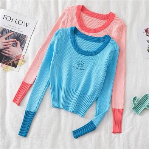 Autumn and Winter Womens Sweaters Fashion Short Style Knitted Casual Woman Sweaters Korean Jacquard Slim Fit Lady Sweaters