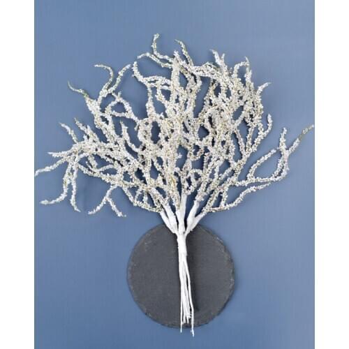 1 Bundle White Grass Snow Pine Branch Simulation Flowers Artificial Plant Wedding Ornament Party Supply Christmas Decor