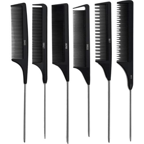 1Pc Metal Pin Tail Combs Hairdressers Barbers Black Tail Comb Rat For Styling Hairdressing