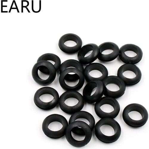 10Pcs Double Sided Armature Wire Rubber Grommets Ring Black 30mm