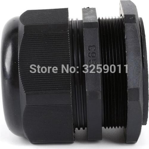 10PCS Cable Glands PG63 Black White Waterproof Adjustable Nylon Connectors Joints With Gaskets 42-50mm For Electrical Appliances