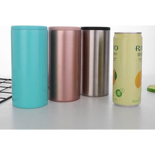 12oz Skinny Can Cooler 350ml Slim Beer Bottle Cold Keeper 18/8 Stainless Steel Double Wall Insulated Vacuum Cola Holder Tumbler