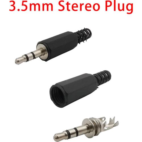 2/5/10Pcs 3.5mm Jack Headphone Plug Cable Solder Mono Audio Connector 3.5mm Male Plug Jack Single Channel DIY Adapter