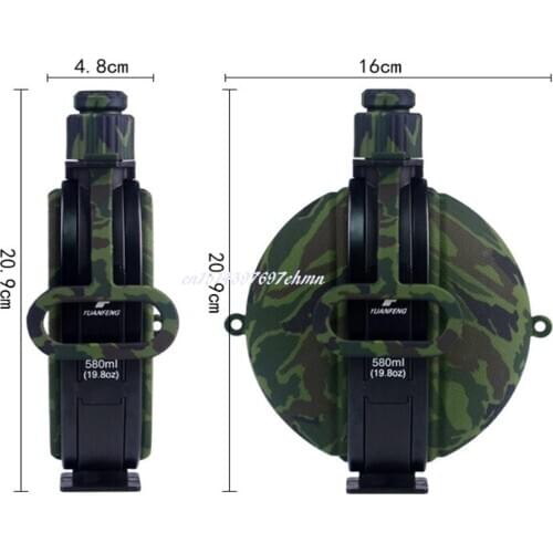 20pcs/lot Creative 580ML Large Capacity Climbing Outdoor Travel Water Bottle Portable Silicone Foldable Compass Kettle Bottle