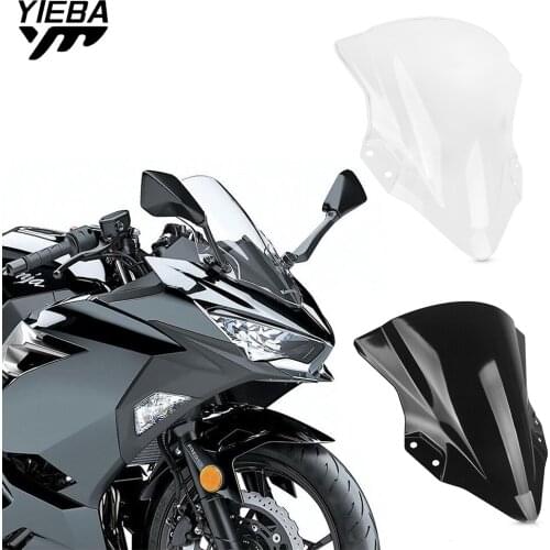 2020 2019 2018 Motorcycle Double Bubble Windshield WindScreen Deflectors For Kawasaki Ninja 400 250 Ninja250 EX400 Ninja400