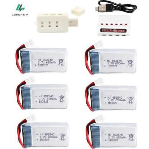 3.7v 650mah li-po battery +charger units for Syma X5c X5c-1 X5 H5c RC quadratrotor spare parts 852540 Rechargeable drone battery
