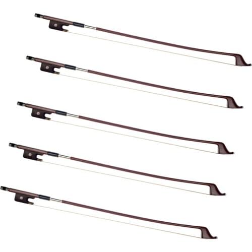 5pcs 4/4 Full Size Upright Double Bass Brazilwood Bow French Style