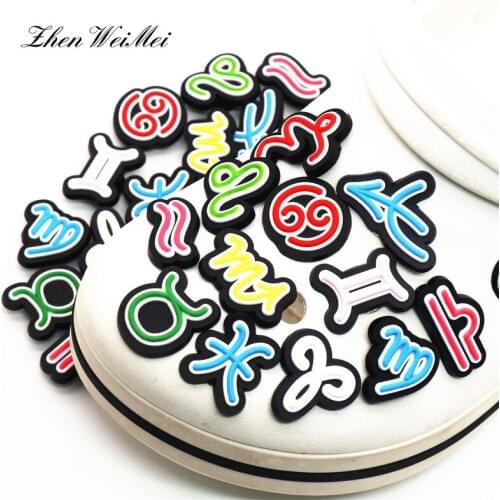 Shoe Accessories Apparel BagShoe Charms Accessories Taurus Aquarius Virgo Shoe Buckle Decoration Jibz Bracelet Kids Party