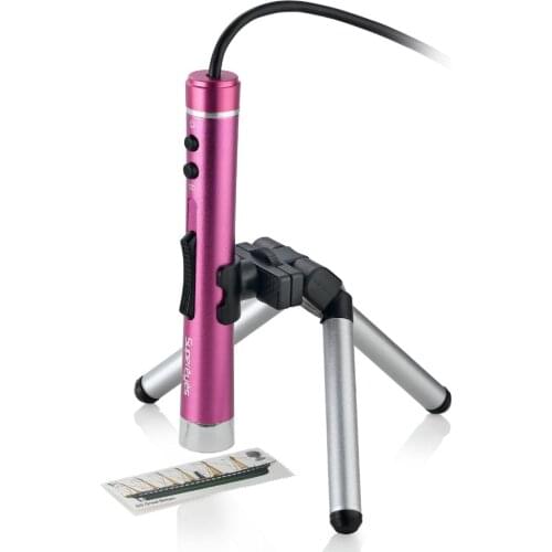 Spereyes B010-S 300X 2MP Digital USB Microscope Video Camera Handheld Microscope Magnifier Silver Portable bwith LED Skin Check