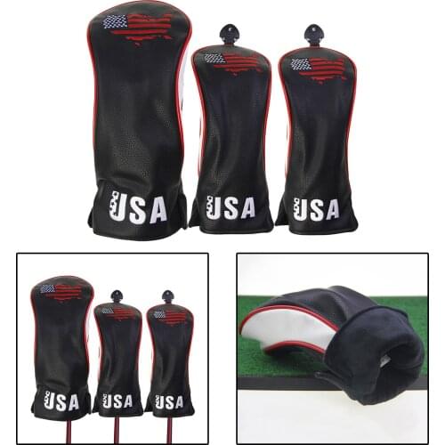 Golf Wood Headcover No. 1 3 5 Driver Head Cover Protector Golf Club Travel Anti-scratch with Interchangeable No. Tag