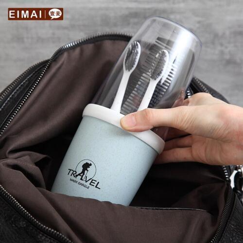 Wheat Straw Travel Toothbrush Box Plastic Portable Brushing Cup Mouth Cup Brief Washing Cup Toothbrush Cup AT107