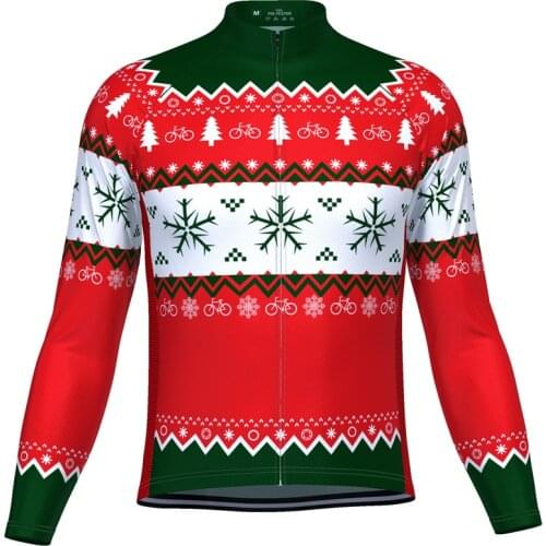 HIRBGOD New Mens Long Sleeve Christmas Cycling Jersey Maillot Ciclism Ugly Bicycle Clothing Professional Racing Bike Wear,MT085